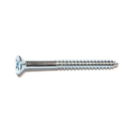 Midwest Fastener Wood Screw, #10, 2-1/4 in, Zinc Plated Steel Flat Head Phillips Drive, 100 PK 02583
